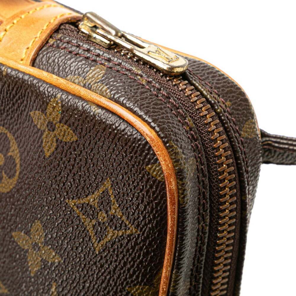 LOUIS VUITTON Authentic Brown Monogram Leather Pochette Shoulder Bag - Picture 6 of 11
